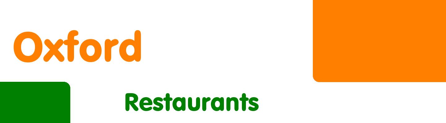 Best restaurants in Oxford - Rating & Reviews