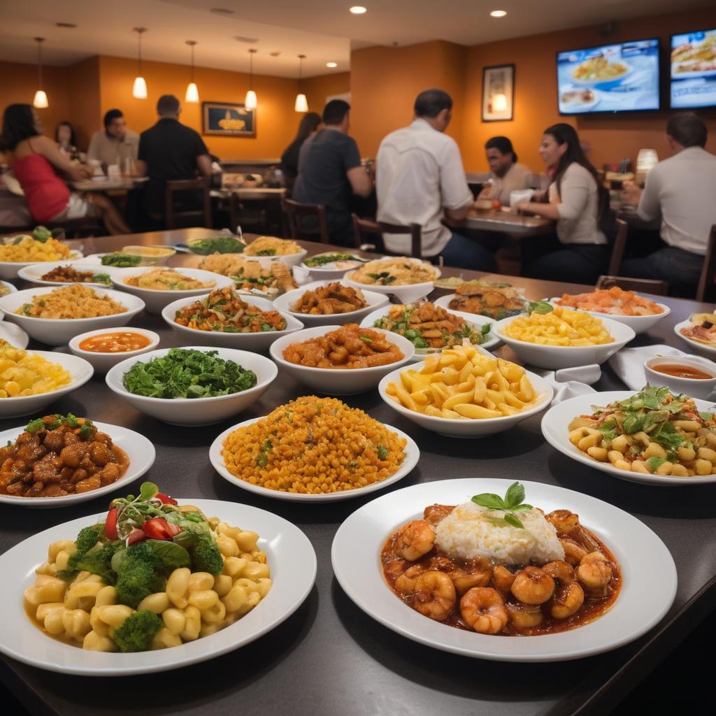 At IHOP restaurant in Downey, California, located at 11414 Paramount Blvd, a diverse crowd gathers as the sun sets; they fill seats with excitement for delectable meals like saffron shrimp & gnocchi, or general tsos chicken, engaging in laughter over vegetarian-friendly options using honey, milk, and eggs. Amidst various dining establishments including Cruiser's LiveClaqroom Playroom, N/A Yes No Mi Ciello Restaurant, Johnny Carino's Italian, Chipotle Mexican Grill, Elephant Bar Restaurant, Incredible Food, and The Best Cuisine Experiences, patrons discuss the importance of nutrition while enjoying their vibrant meals.